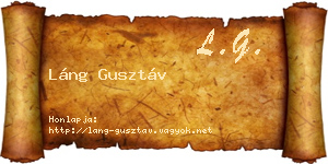 Láng Gusztáv névjegykártya